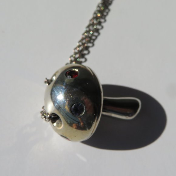 Elizabeth And James Large Mushroom Pendant On Chain Sterling Silver CZ - Picture 11 of 16